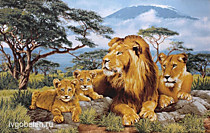 Гобелен "Африканские львы" 35х55