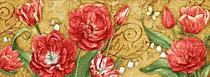 "Тюльпаны триптих" 50х145