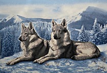 Гобелен "Волки на снегу"70x108