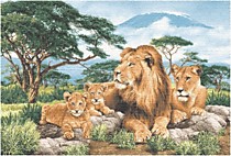 Гобелен "Африканские львы" 35х70