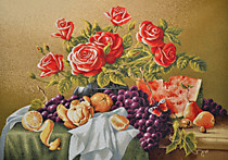 Гобелен "Натюрморт с розами" 50х70