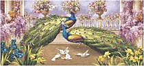 Гобелен "Павлины и голуби" 35х70